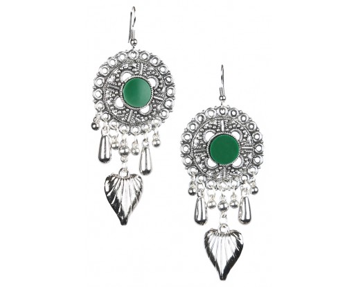 Silver Oxidized Earrings Jhumka Jhumki Bali Imitation Indian Bollywood Ethnic Wedding Jewelry H22